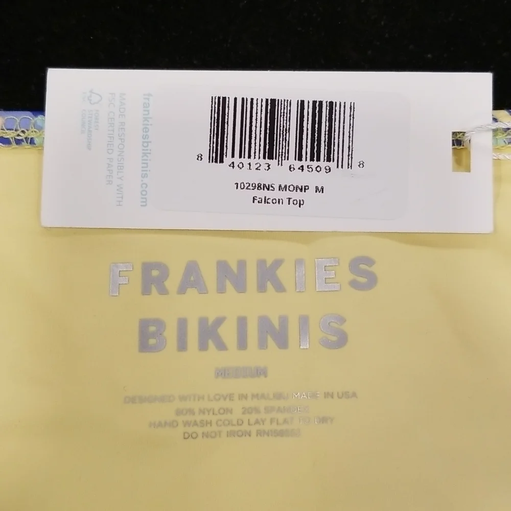 💕FRANKIE'S BIKINIS💕 Falcon Bikini TOP ~ Monarch Butterfly Print Medium M NWT